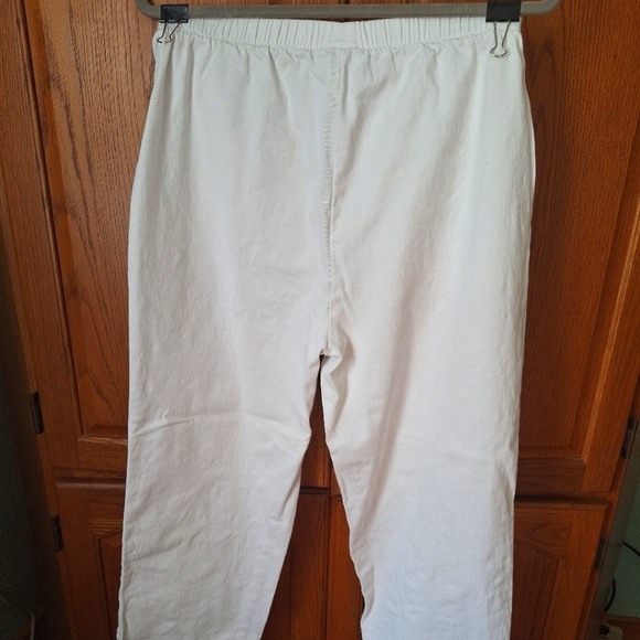 Denim & Co original waist, white pants, 2 pockets, size L, A53351, READ - Picture 2 of 8
